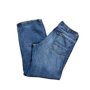 38 x 31 straight leg Klein men's jeans faded blue zip fly 12" rise cotton